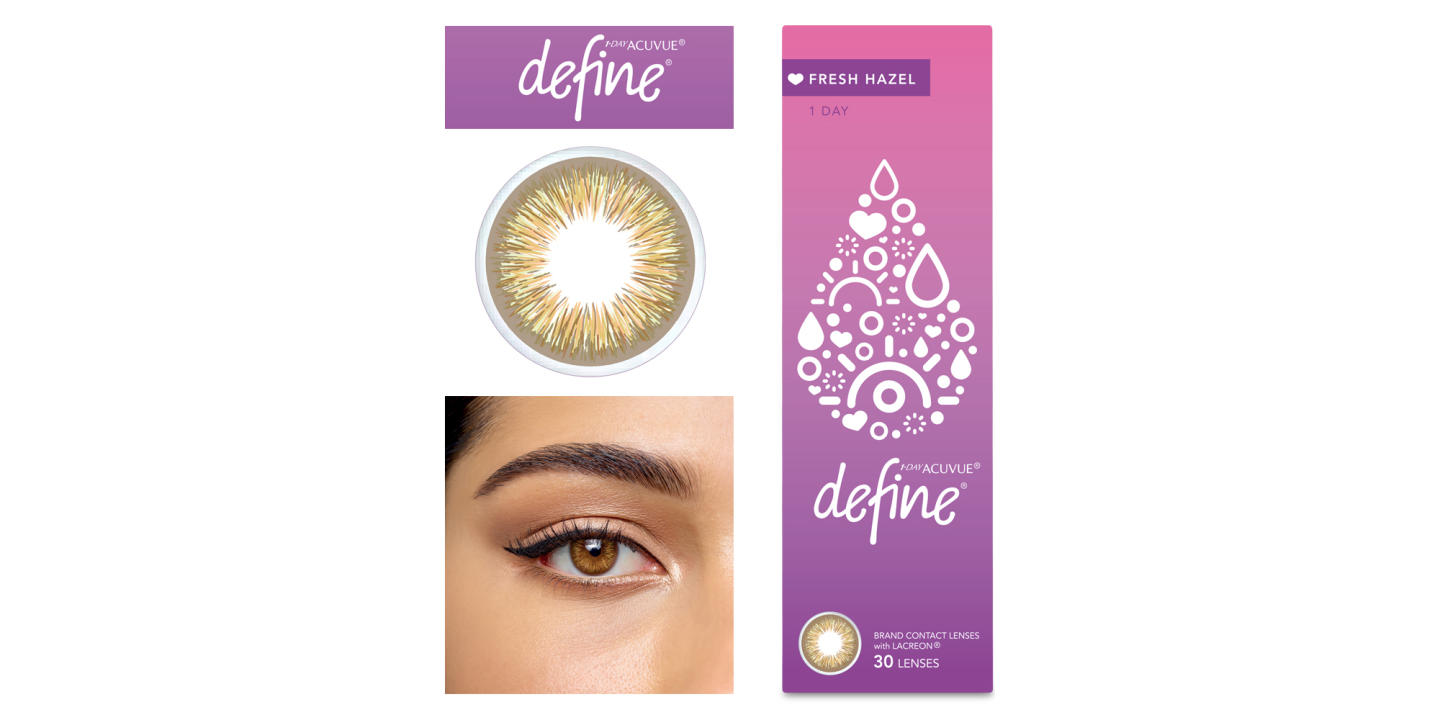 Shop ACUVUE 1-Day Define Fresh Color Contact Lenses - Hazel in Hazel online.