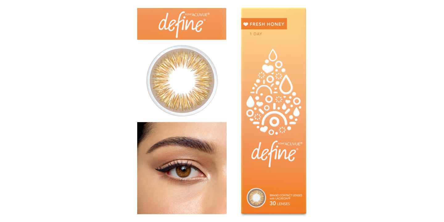 ACUVUE 1-Day Define Fresh Color Contact Lenses - Honey in Honey – Product Photo 4