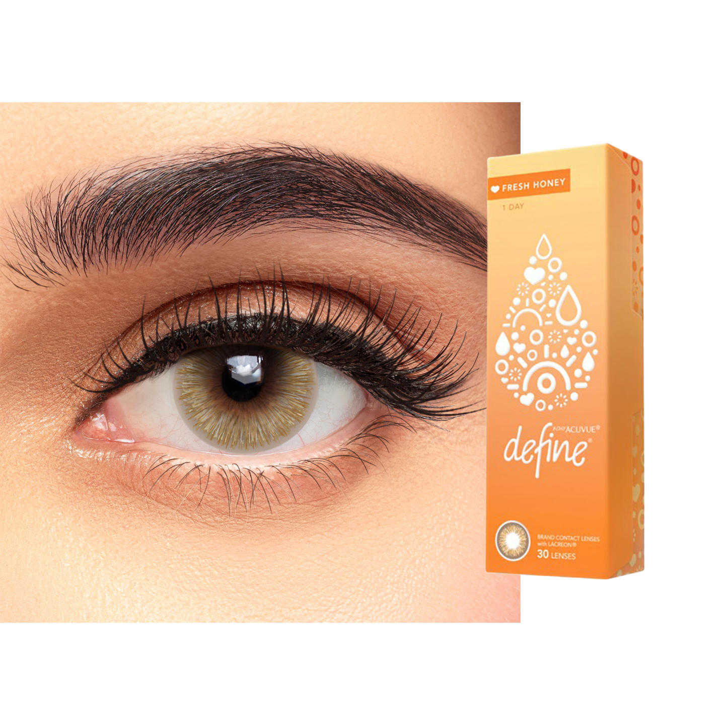 ACUVUE 1-Day Define Fresh Color Contact Lenses - Honey in Honey – Product Photo 0