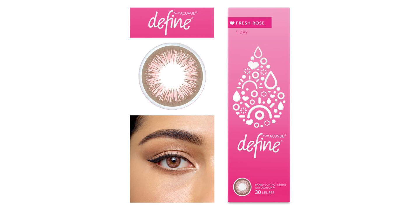 ACUVUE 1-Day Define Fresh Color Contact Lenses in Rose – Product Photo 4