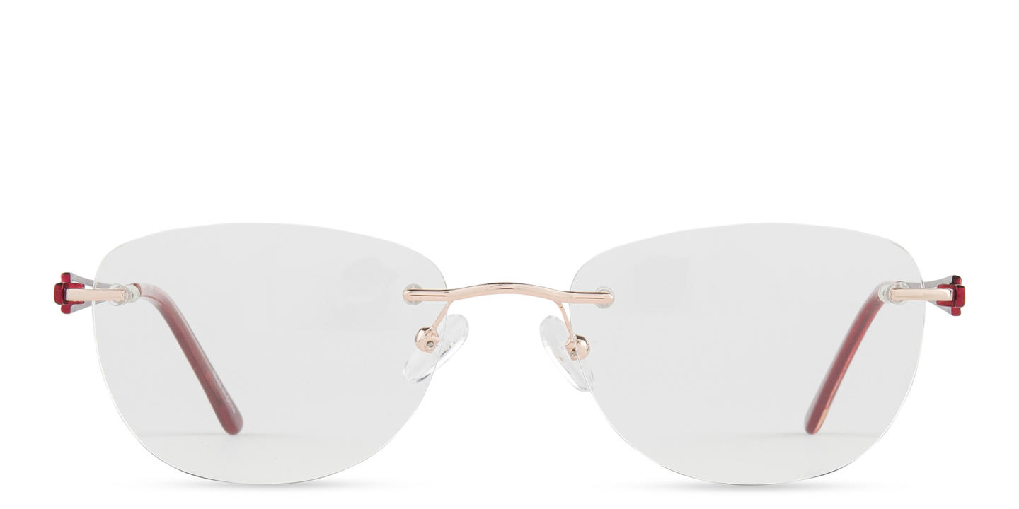 Sojo Wide Round Eyeglasses in Rose Gold – Product Photo 0