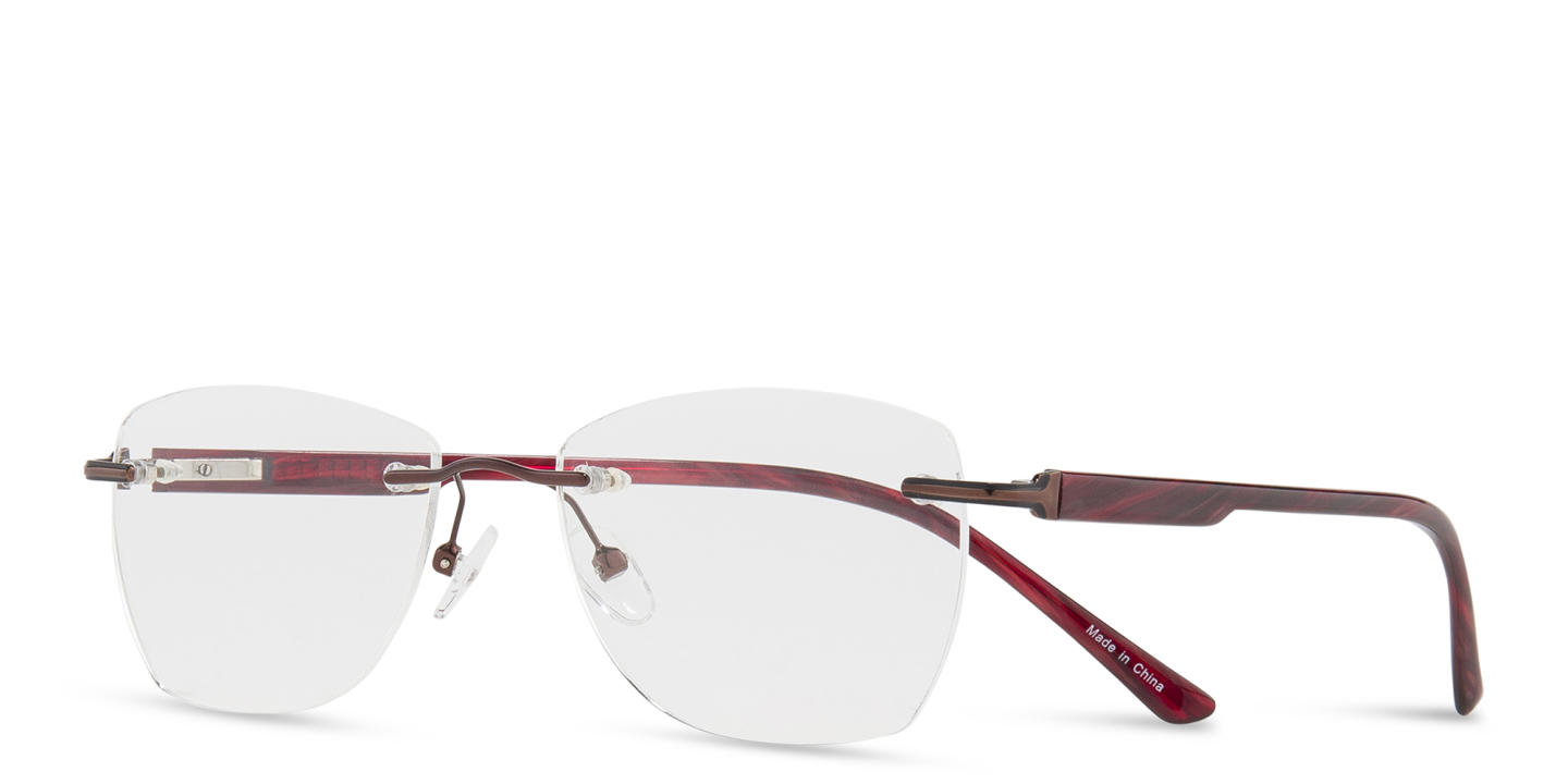 Sojo Rimless Square Eyeglasses in Brown – Product Photo 3