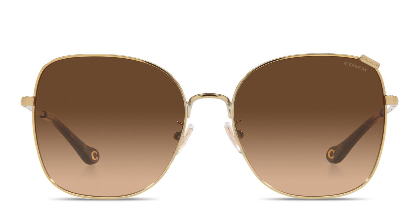 Coach Logo-Engraved Oversized Square Sunglasses in Gold – Product Photo 0