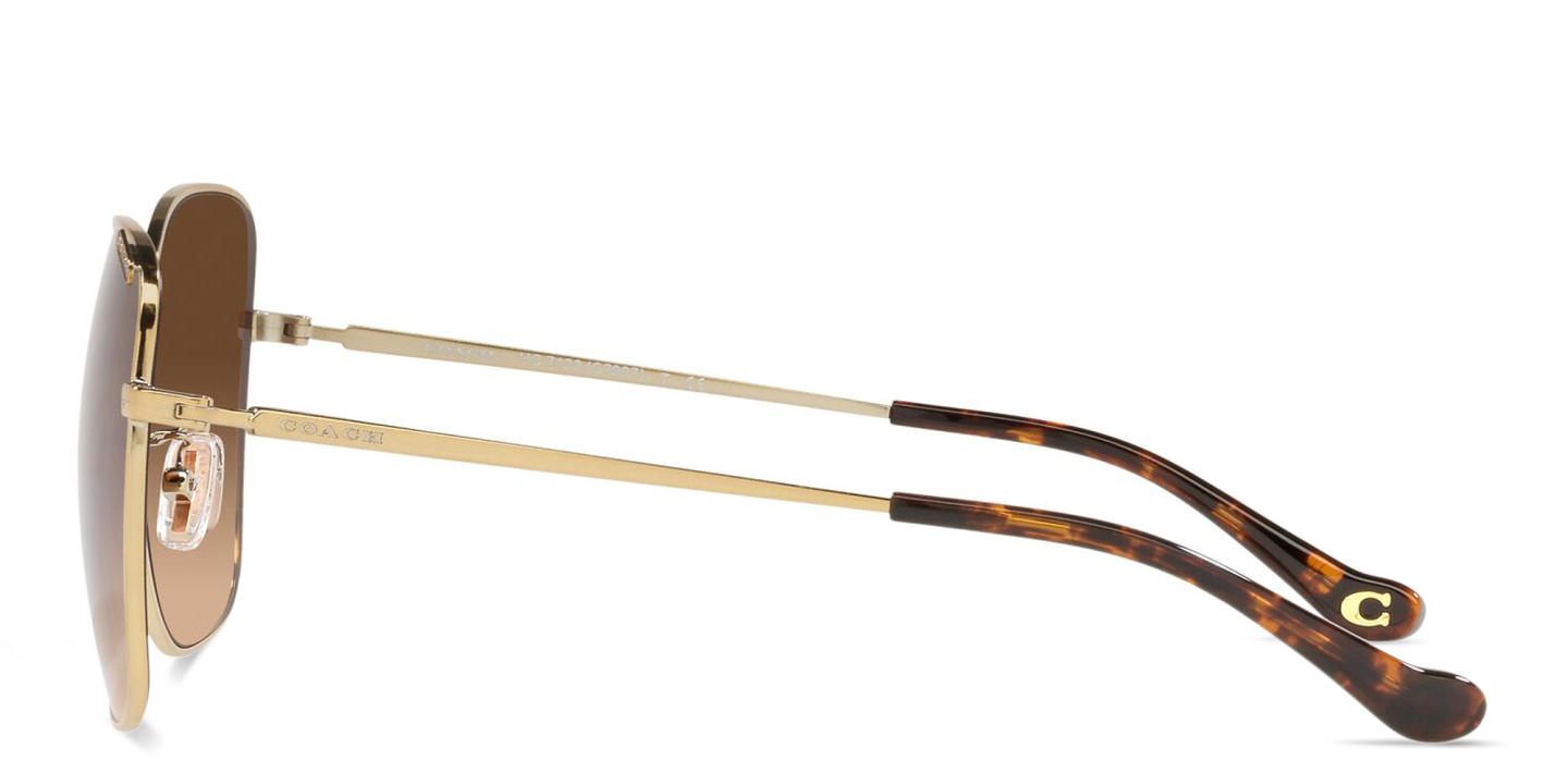 Coach Logo-Engraved Oversized Square Sunglasses in Gold – Product Photo 2