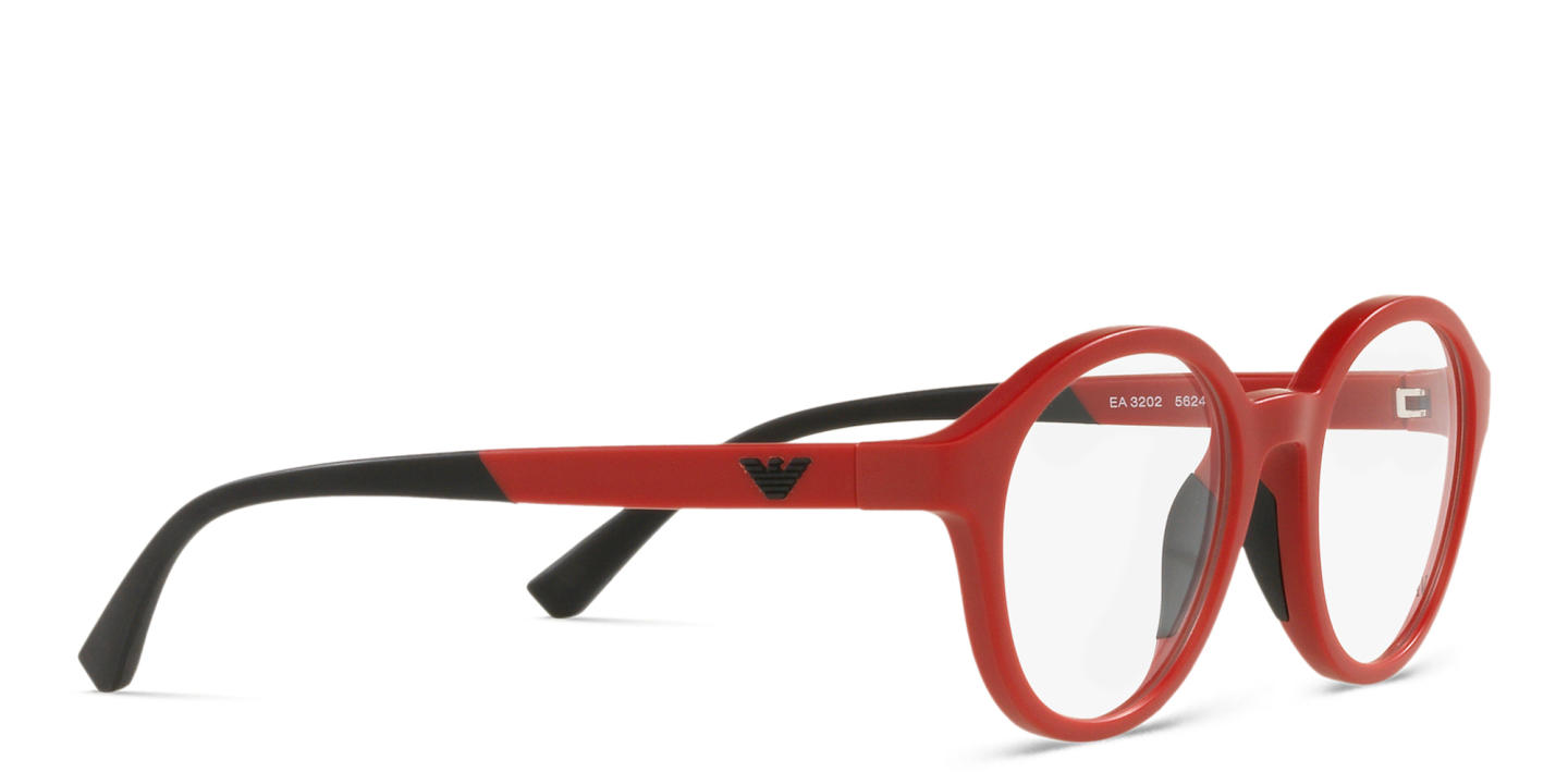 Emporio Armani Kids Round Eyeglasses in Red – Product Photo 3