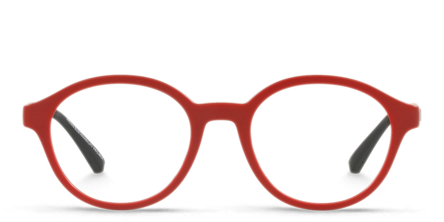 Emporio Armani Kids Round Eyeglasses in Dark Red – Product Photo 0