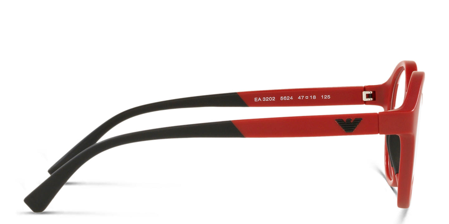 Emporio Armani Kids Round Eyeglasses in Dark Red – Product Photo 2