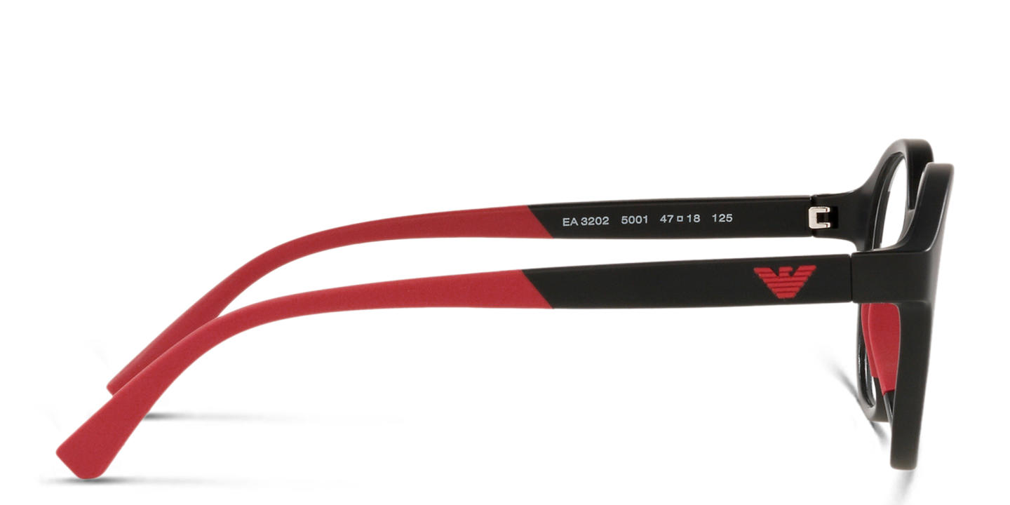 نظارات طبية بإطار دائري للأطفال بشعار النسر من امبوريو أرماني بلون أسود - صورة المنتج 2