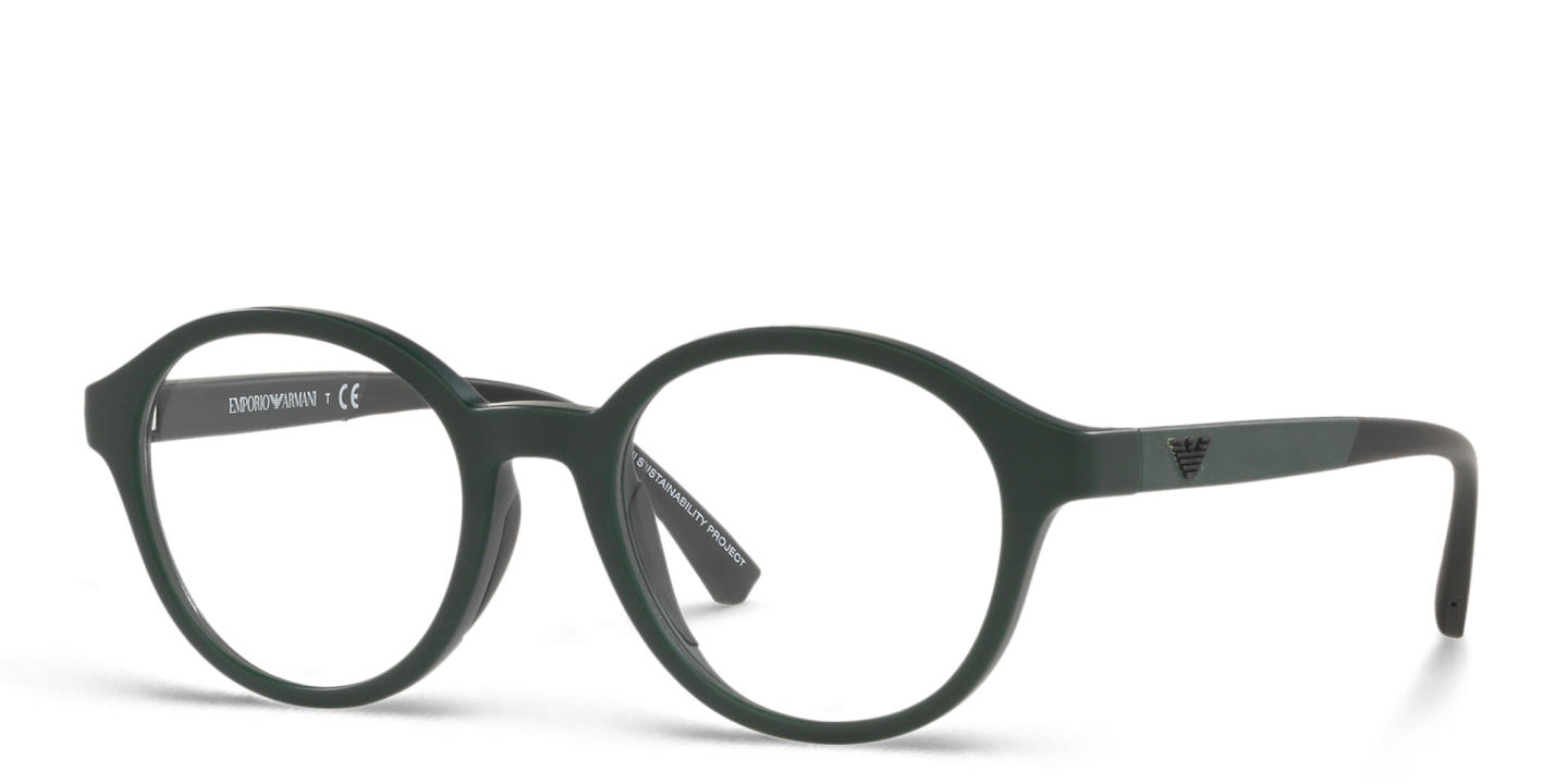 Emporio Armani Kids Round Eyeglasses in Green – Product Photo 1