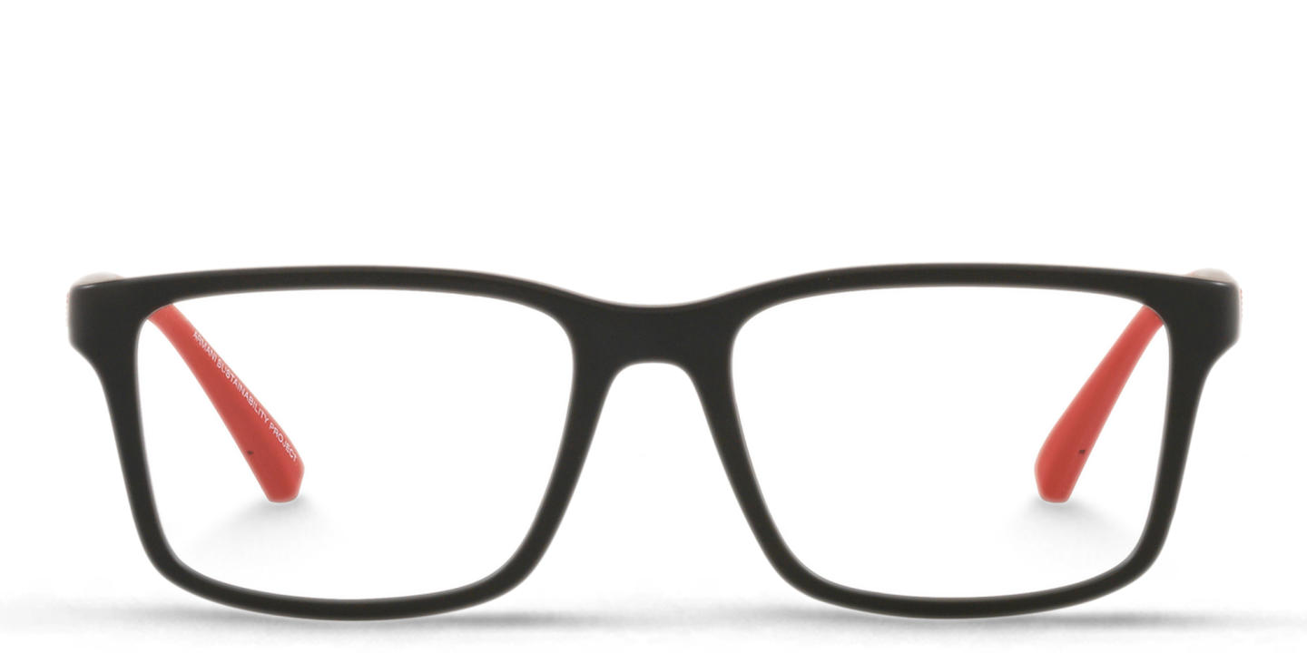 Emporio Armani Eagle Logo Kids Rectangle Eyeglasses in Black – Product Photo 0