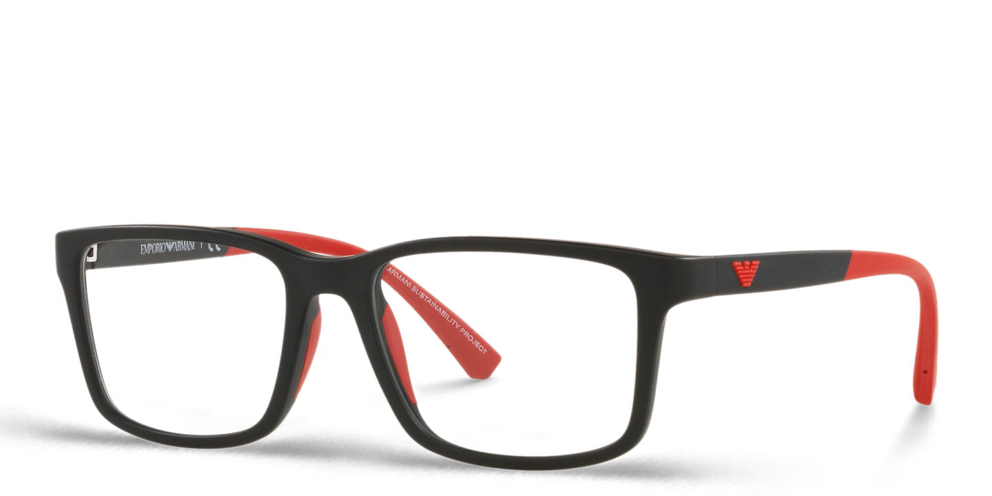Emporio Armani Eagle Logo Kids Rectangle Eyeglasses in Black – Product Photo 1
