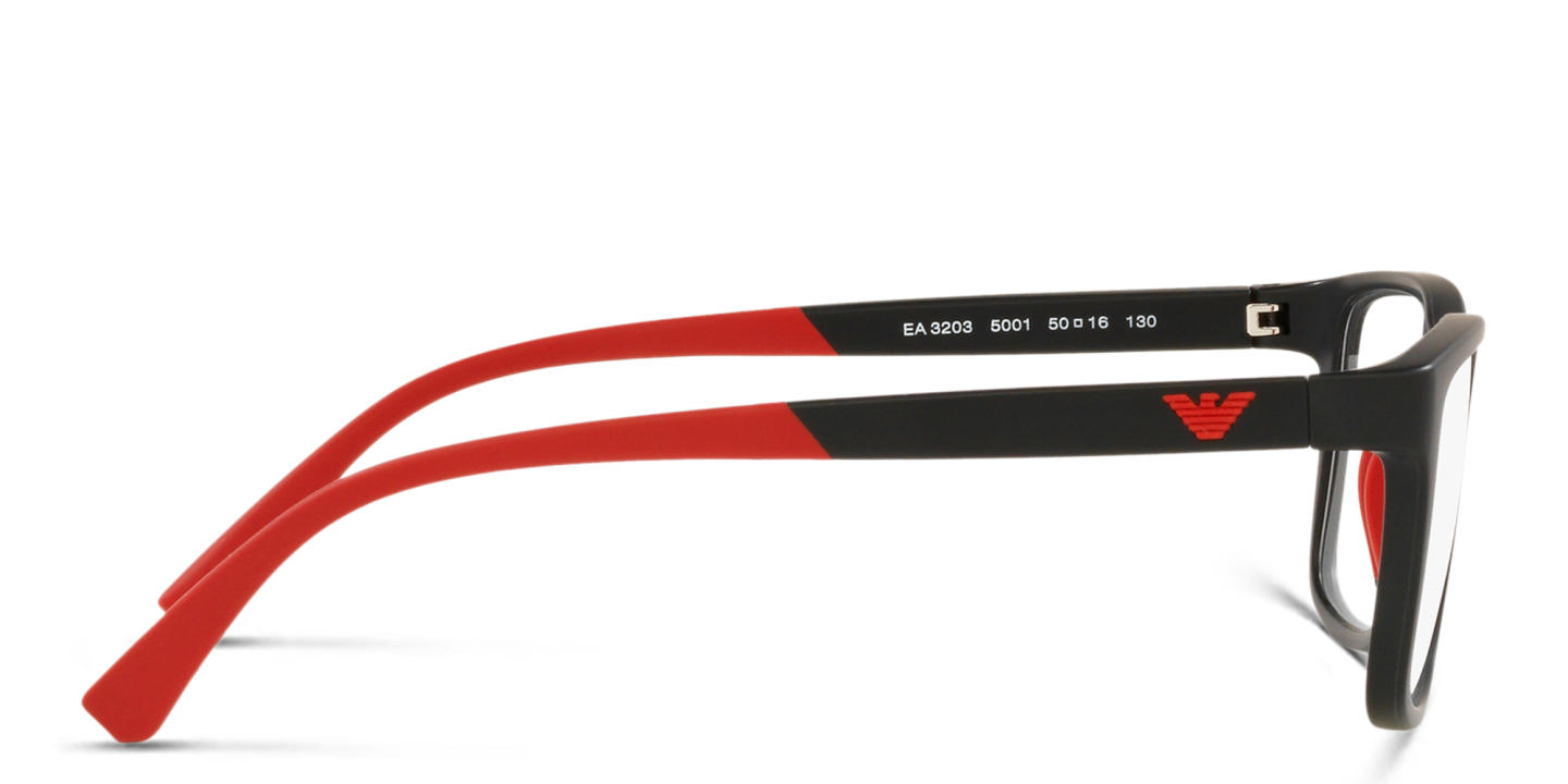 نظارات طبية مستطيلة للأطفال بشعار النسر من امبوريو أرماني بلون أسود مطفي - صورة المنتج 2