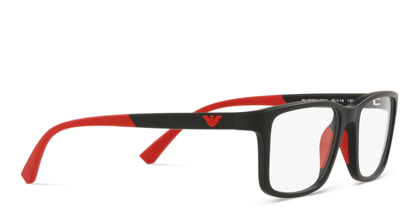 Emporio Armani Eagle Logo Kids Rectangle Eyeglasses in Matte Black – Product Photo 3