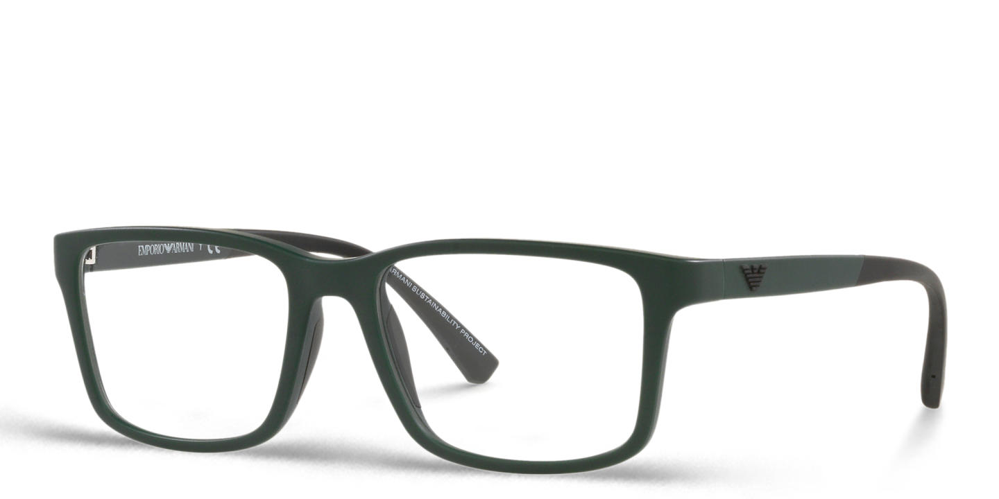 Emporio Armani Kids Rectangle Eyeglasses in Green – Product Photo 1