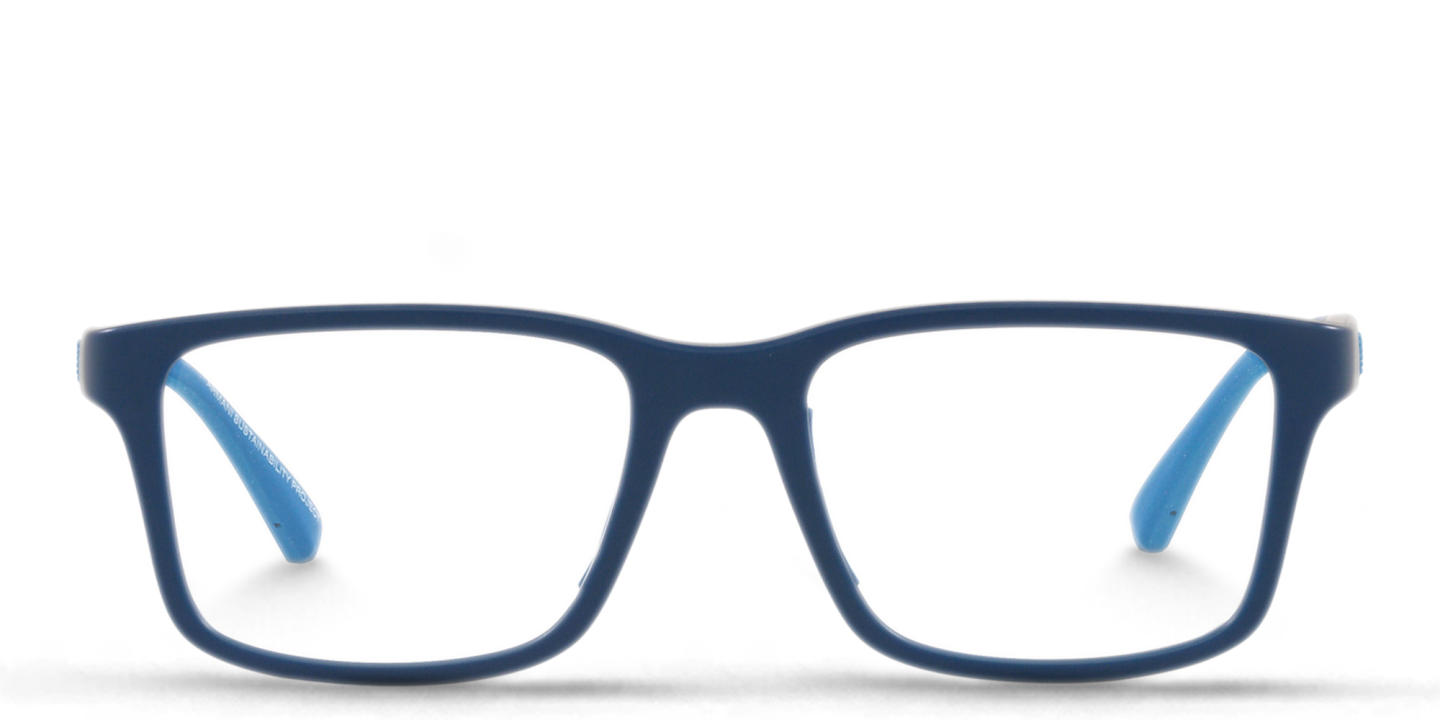 Emporio Armani Eagle Logo Kids Rectangle Eyeglasses in Blue – Product Photo 0