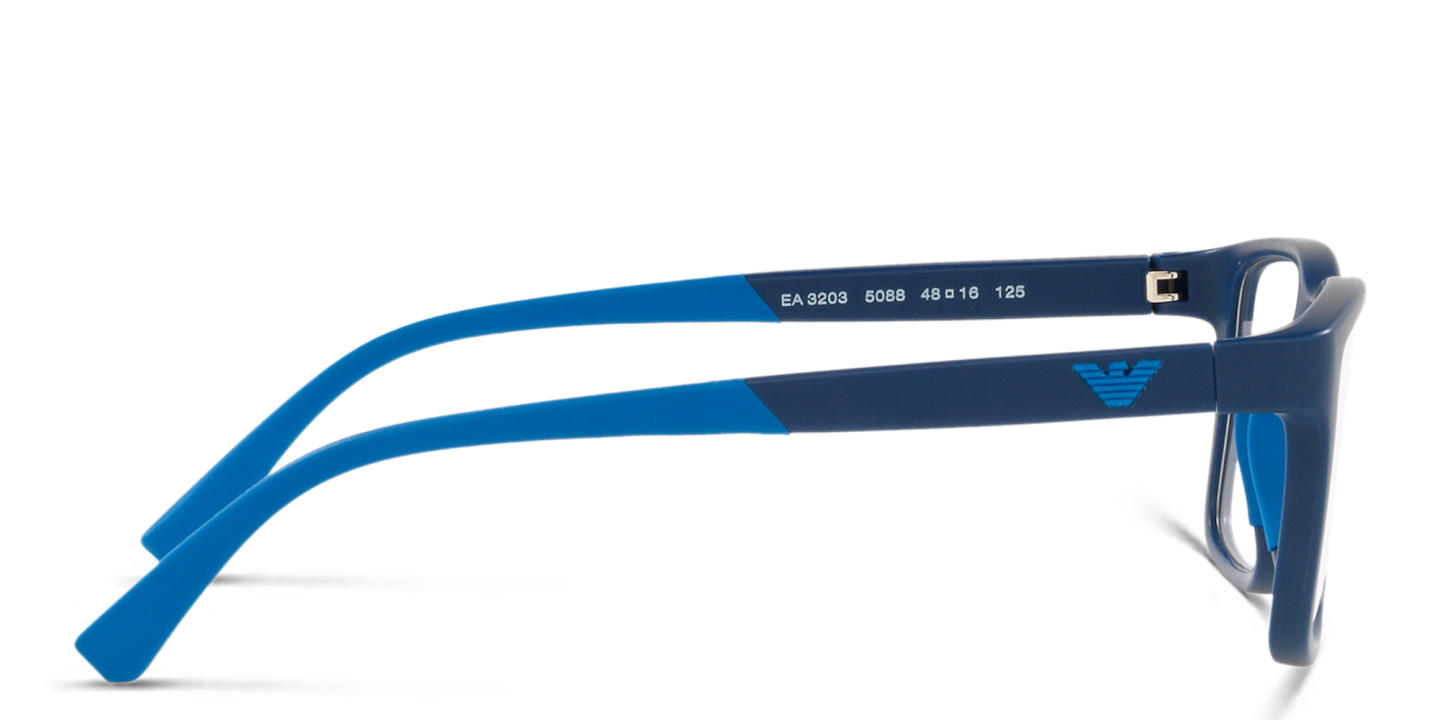 Emporio Armani Eagle Logo Kids Rectangle Eyeglasses in Blue – Product Photo 2