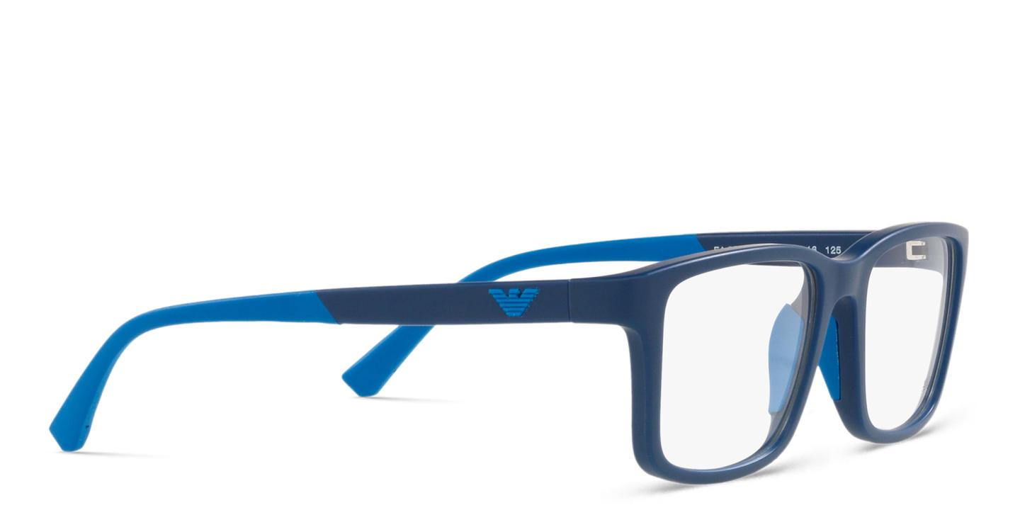 Emporio Armani Eagle Logo Kids Rectangle Eyeglasses in Blue – Product Photo 3