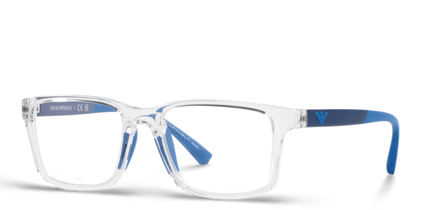 Emporio Armani Eagle Logo Kids Rectangle Eyeglasses in Clear – Product Photo 1