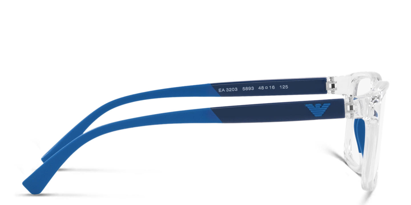 Emporio Armani Eagle Logo Kids Rectangle Eyeglasses in Clear – Product Photo 2