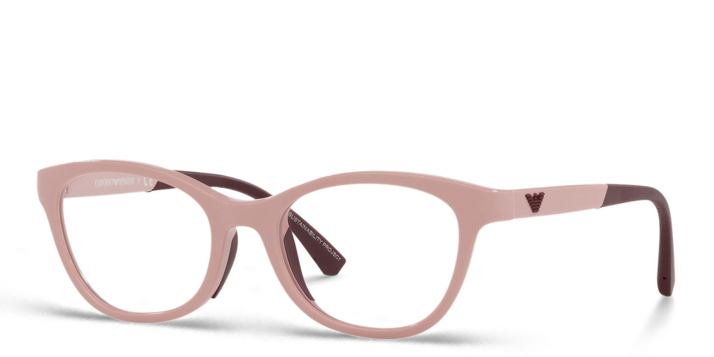 Emporio Armani Eagle Logo Kids Cat-Eye Eyeglasses in Pink – Product Photo 1