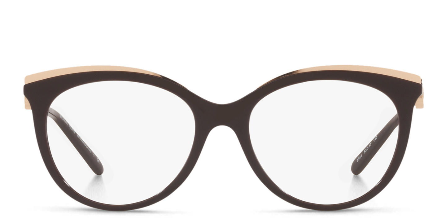 Shop Michael Kors Round Eyeglasses in Brown online.