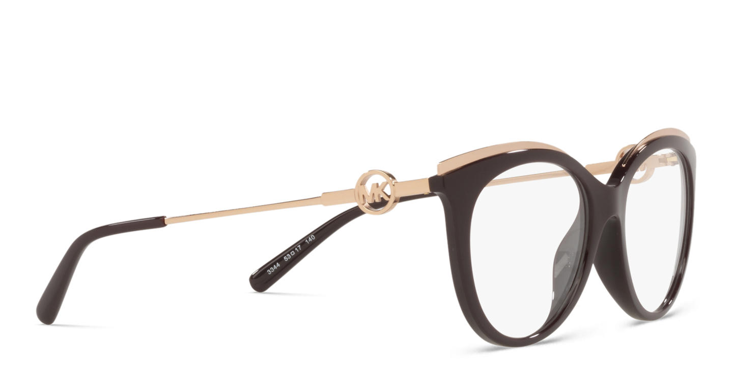 Shop Michael Kors Round Eyeglasses in Brown online.
