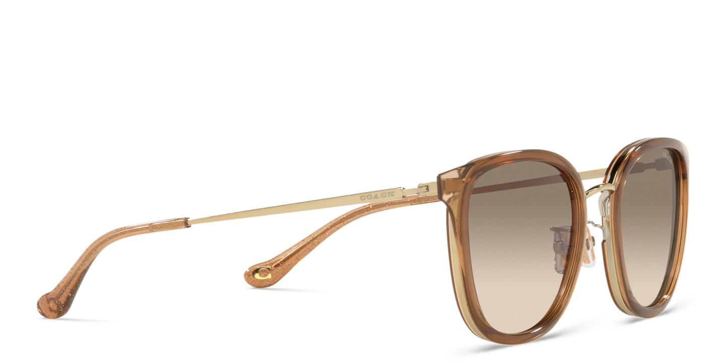 Shop Coach Logo-Engraved Square Sunglasses in Brown online.