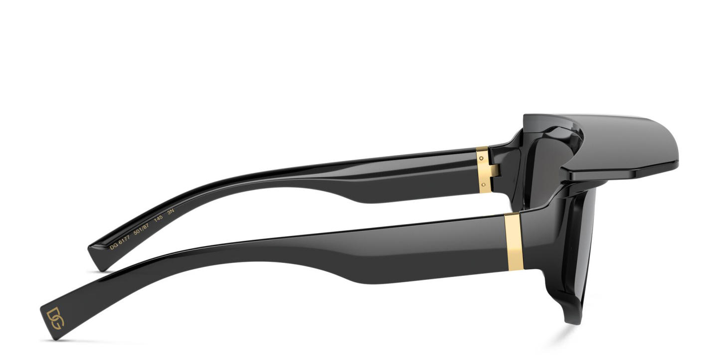 Shop Dolce & Gabbana Unisex Rectangle Sunglasses in Black online.
