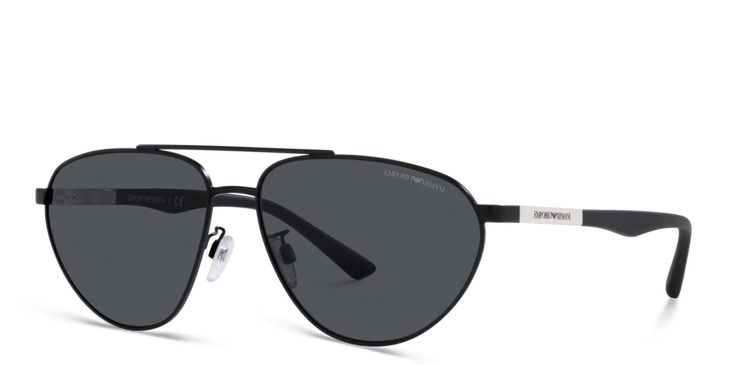 Emporio Armani Aviator Sunglasses in Matte Black – Product Photo 1