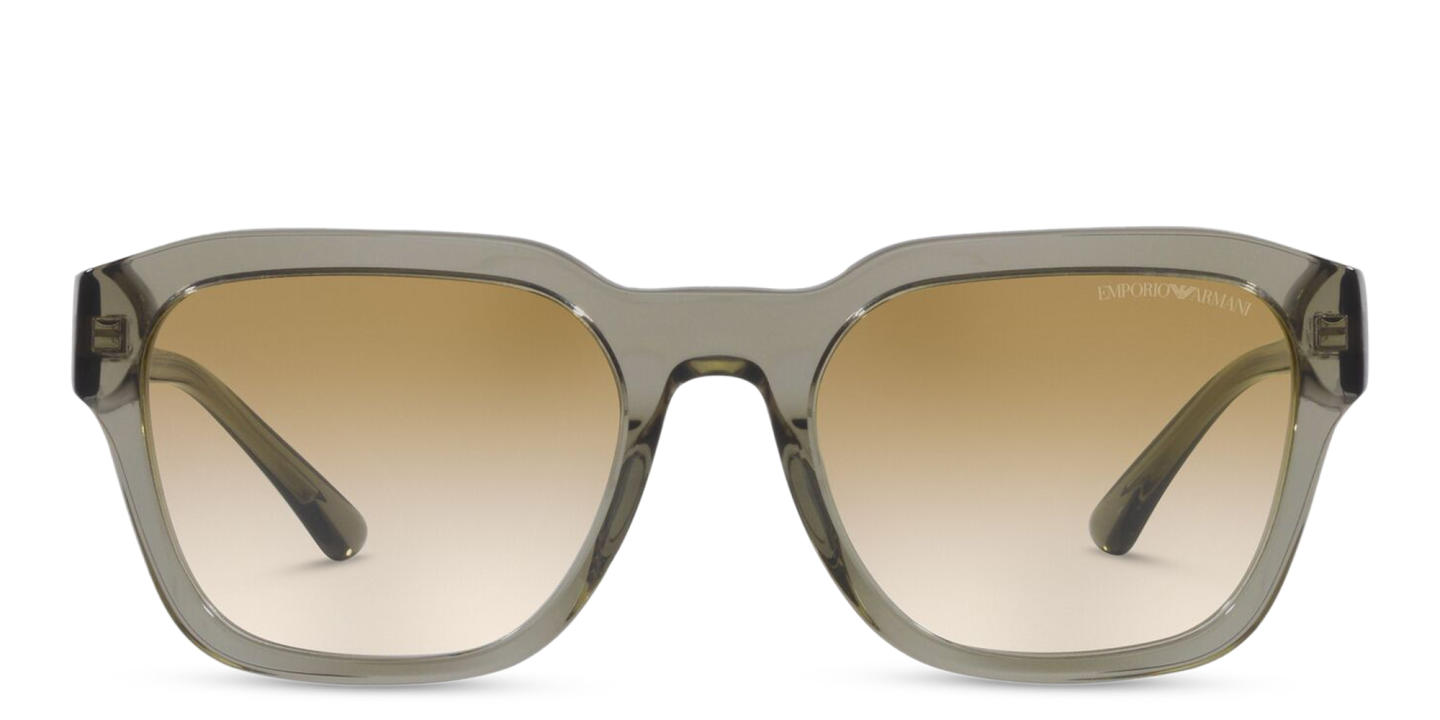 Emporio Armani Square Sunglasses in Shiny Transparent Green – Product Photo 0