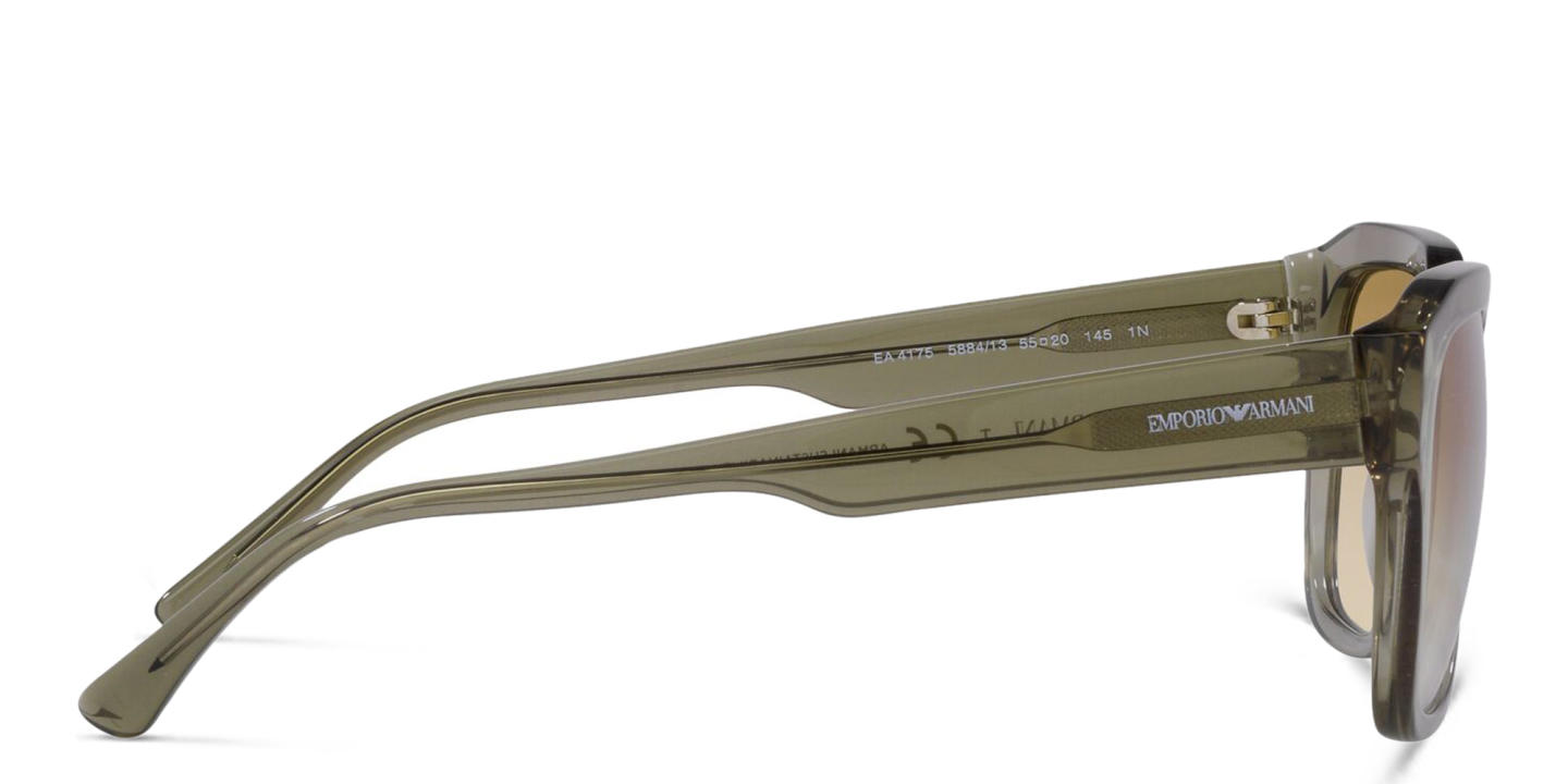 Emporio Armani Square Sunglasses in Shiny Transparent Green – Product Photo 3