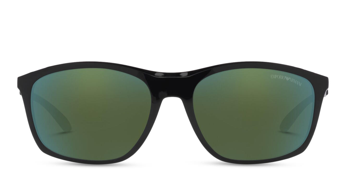 Emporio Armani Rectangle Sunglasses in Shiny Black – Product Photo 0
