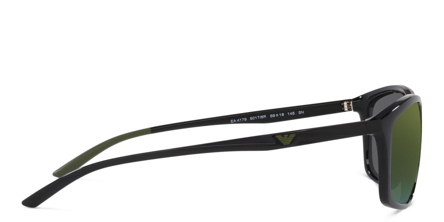 Emporio Armani Rectangle Sunglasses in Shiny Black – Product Photo 2