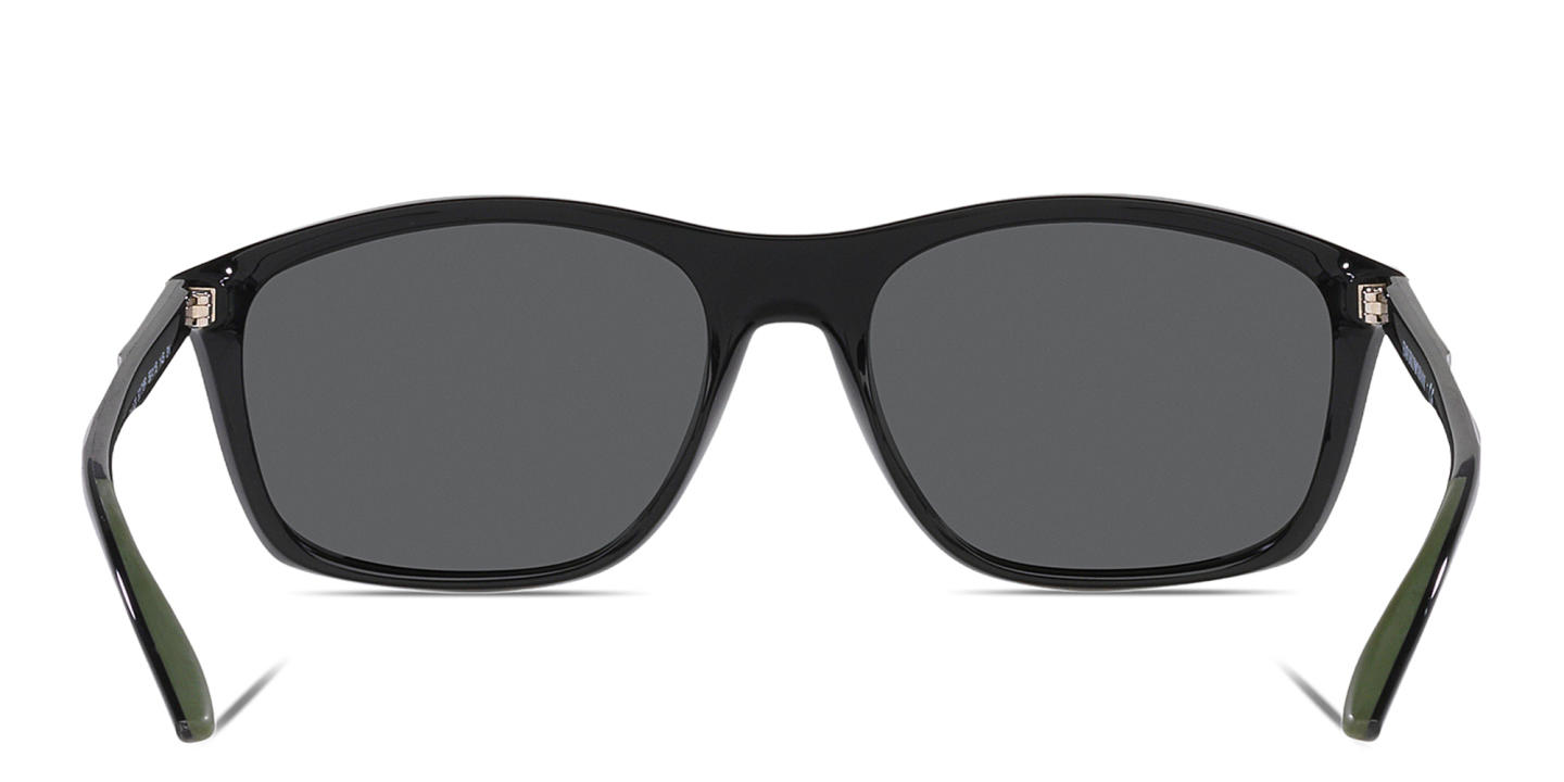 Emporio Armani Rectangle Sunglasses in Shiny Black – Product Photo 3