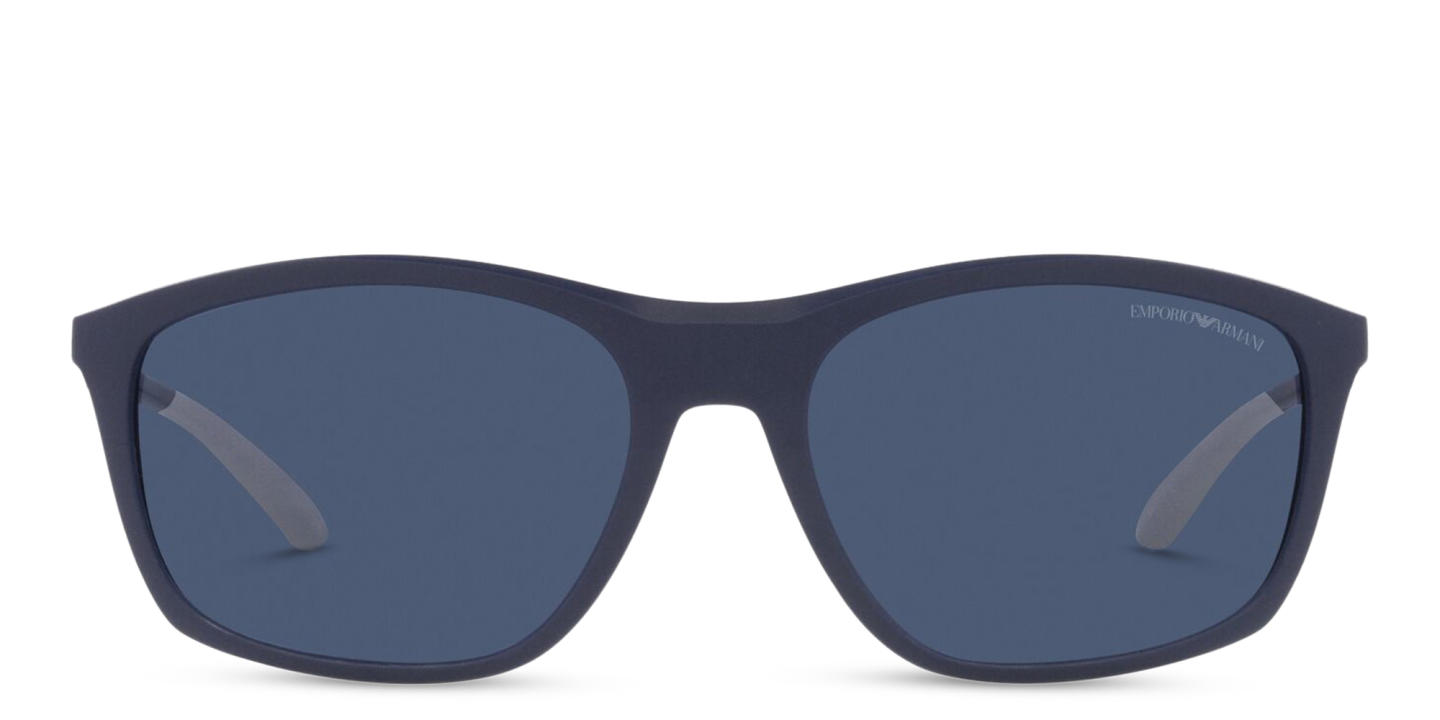 Emporio Armani Rectangle Sunglasses in Matte Blue – Product Photo 0