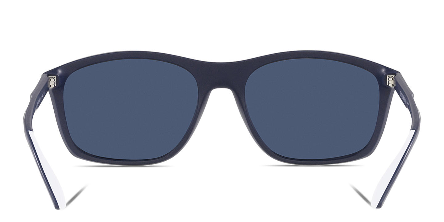 Emporio Armani Rectangle Sunglasses in Matte Blue – Product Photo 3