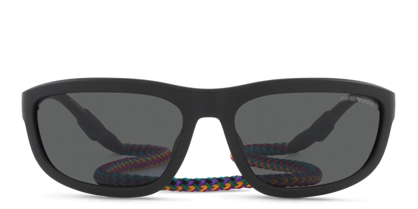 Emporio Armani Rectangle Sunglasses in Matte Black – Product Photo 0