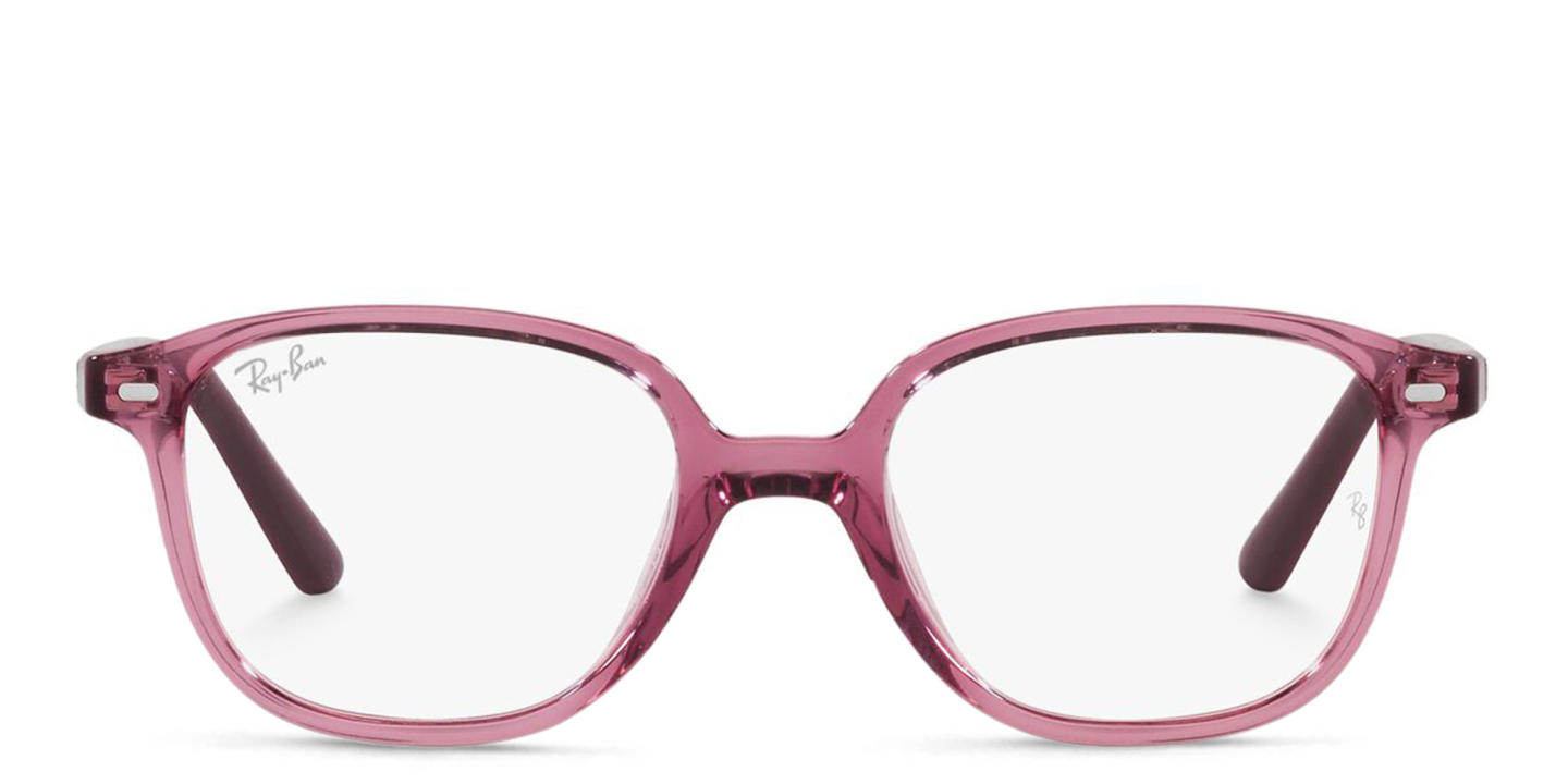 Ray-Ban Junior Leonard Kids Square Eyeglasses in Transparent Pink – Product Photo 0