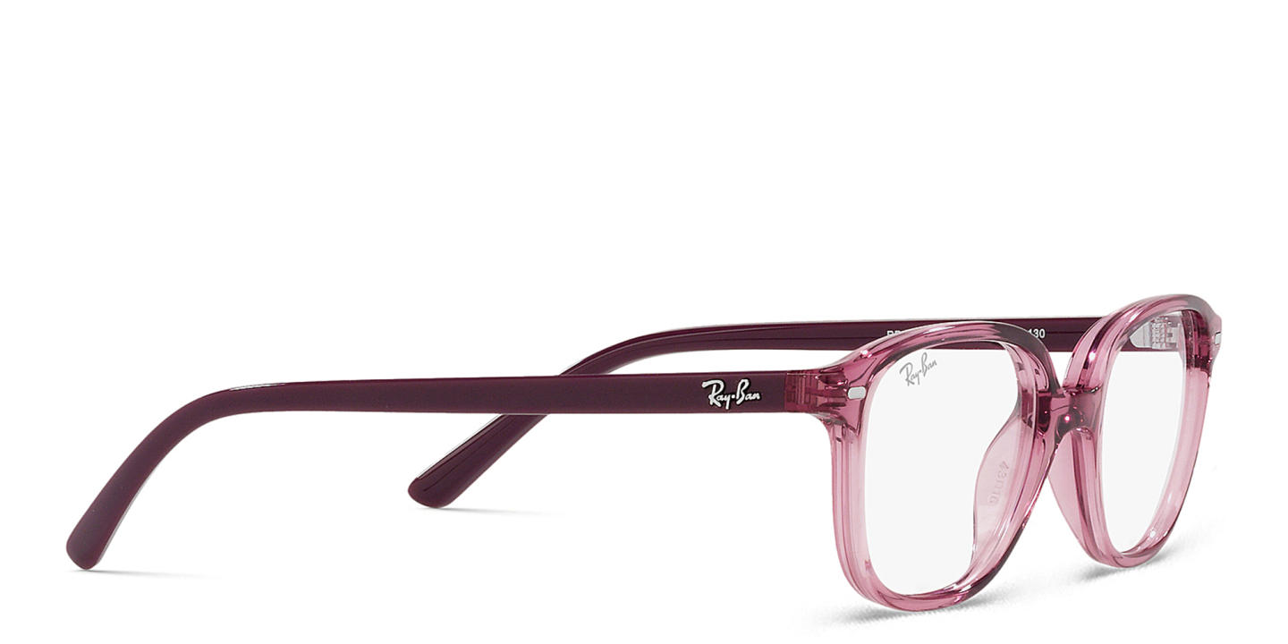 Ray-Ban Junior Leonard Kids Square Eyeglasses in Transparent Pink – Product Photo 3