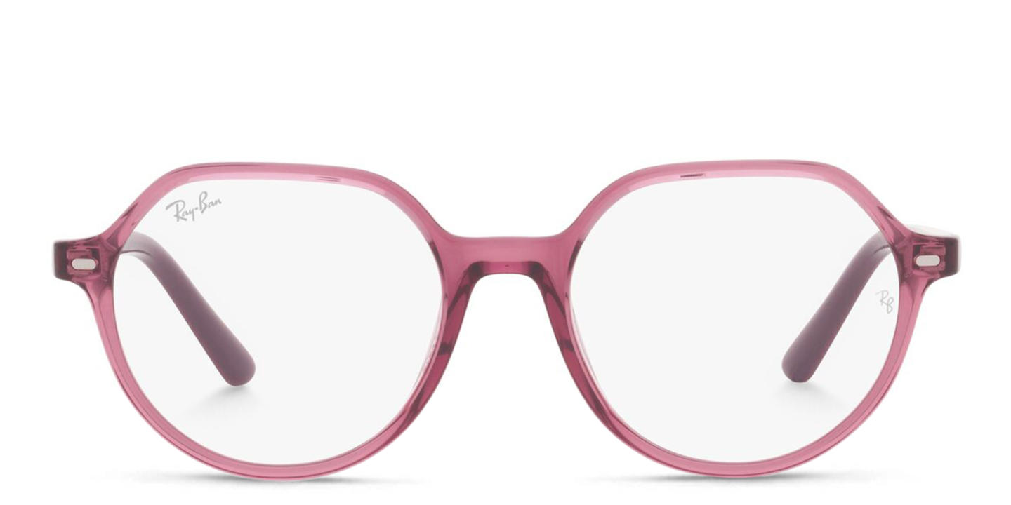 Shop Ray-Ban Junior Thalia Kids Irregular Eyeglasses in Transparent Pink online.