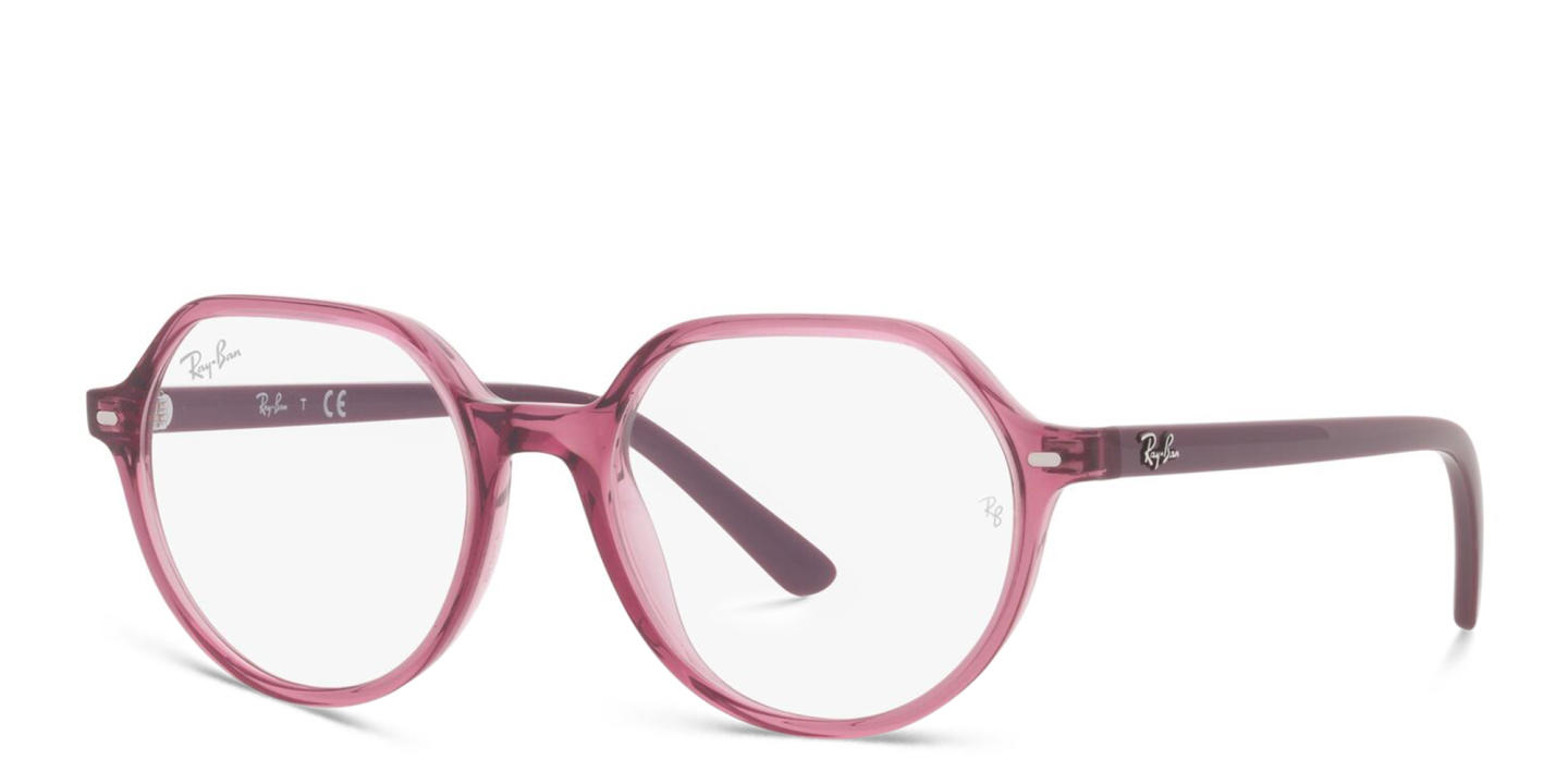 Shop Ray-Ban Junior Thalia Kids Irregular Eyeglasses in Transparent Pink online.