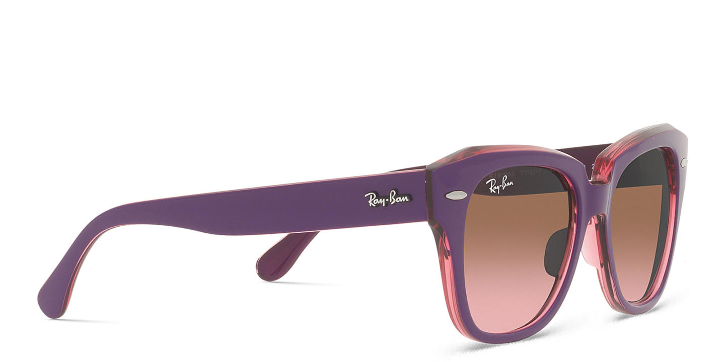 Ray-Ban Junior Kids Square Sunglasses in Violet On Transparent Pink – Product Photo 3