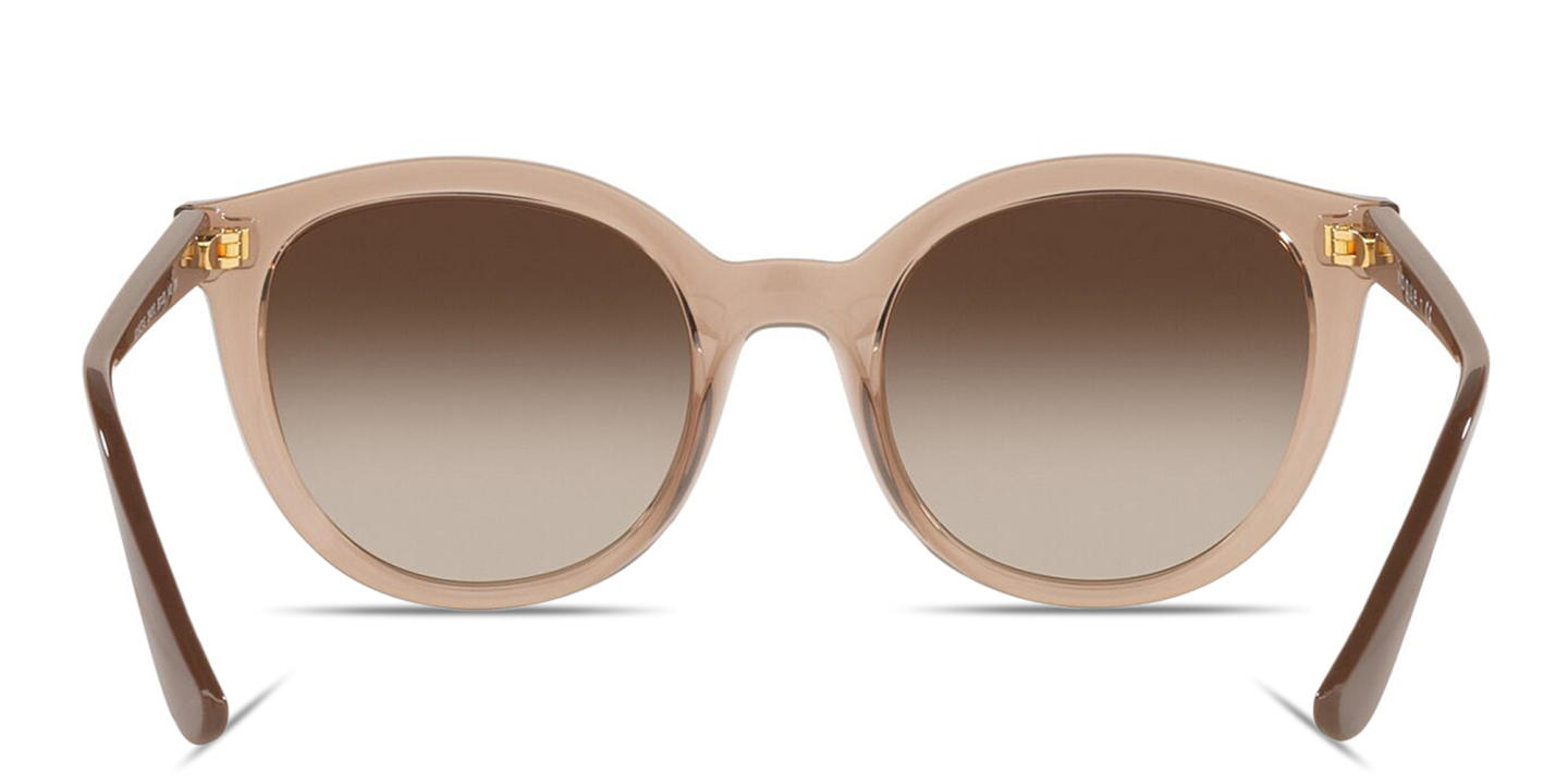 Shop Vogue Eyewear Logo-Print Round Sunglasses in Brown online.