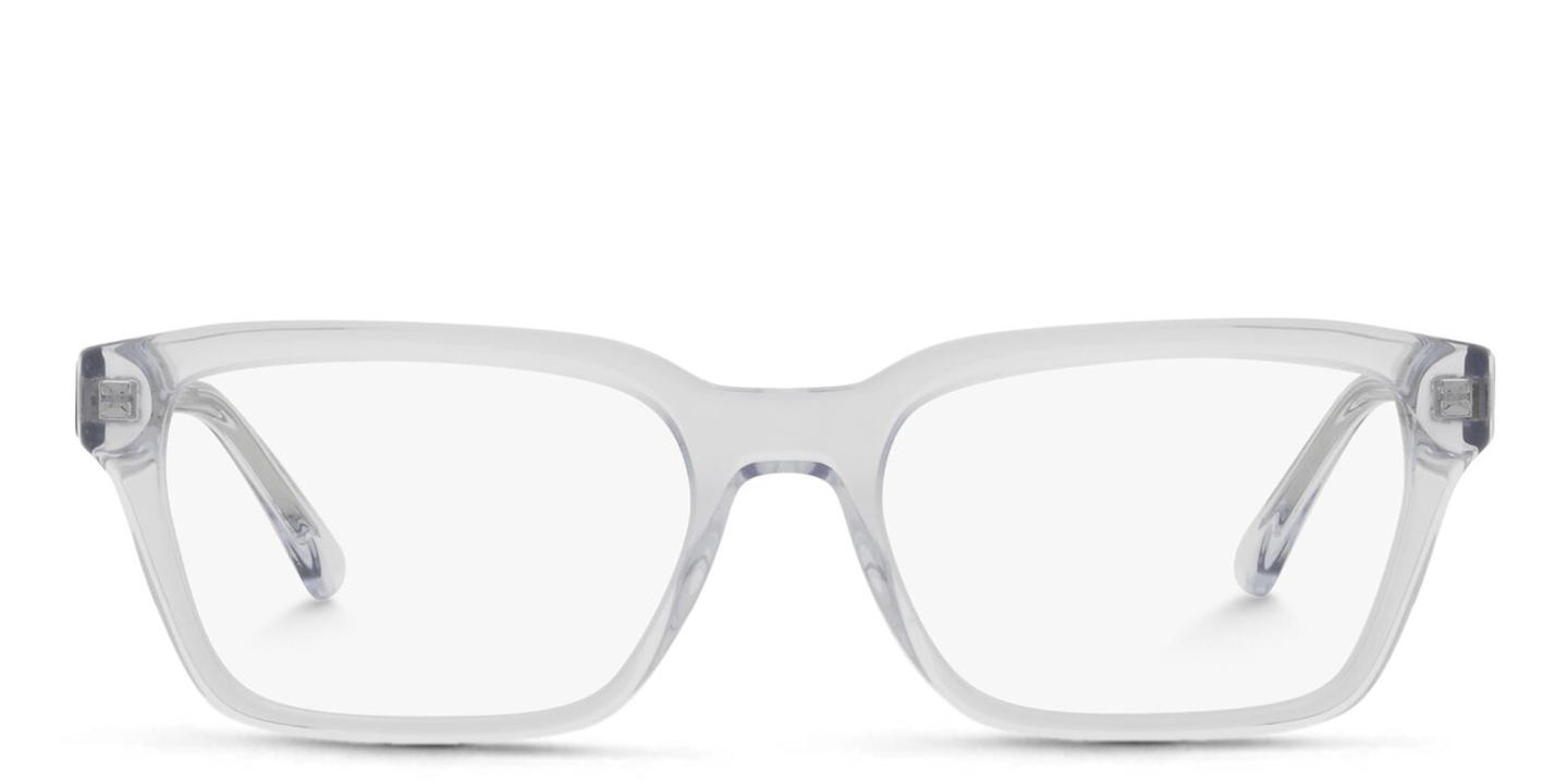 Emporio Armani Logo Print Wide Rectangle Eyeglasses in Clear – Product Photo 0