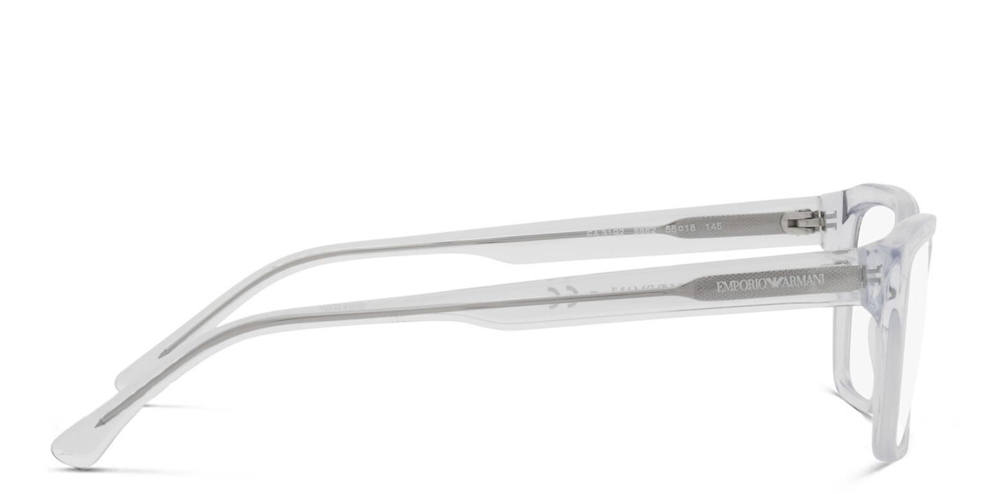Emporio Armani Logo Print Wide Rectangle Eyeglasses in Clear – Product Photo 3