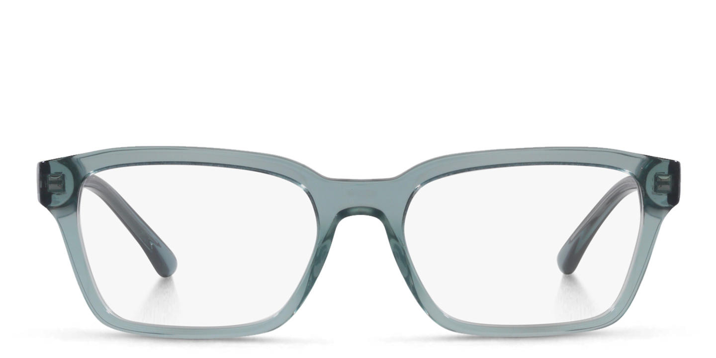 Emporio Armani Wide Rectangle Eyeglasses in Blue – Product Photo 0