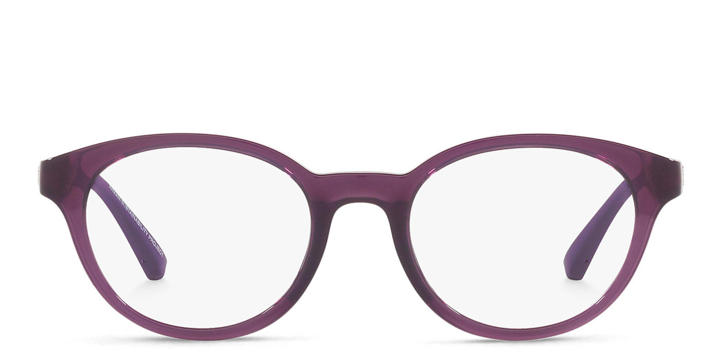 Emporio Armani Junior Kids Round Eyeglasses in Purple – Product Photo 0