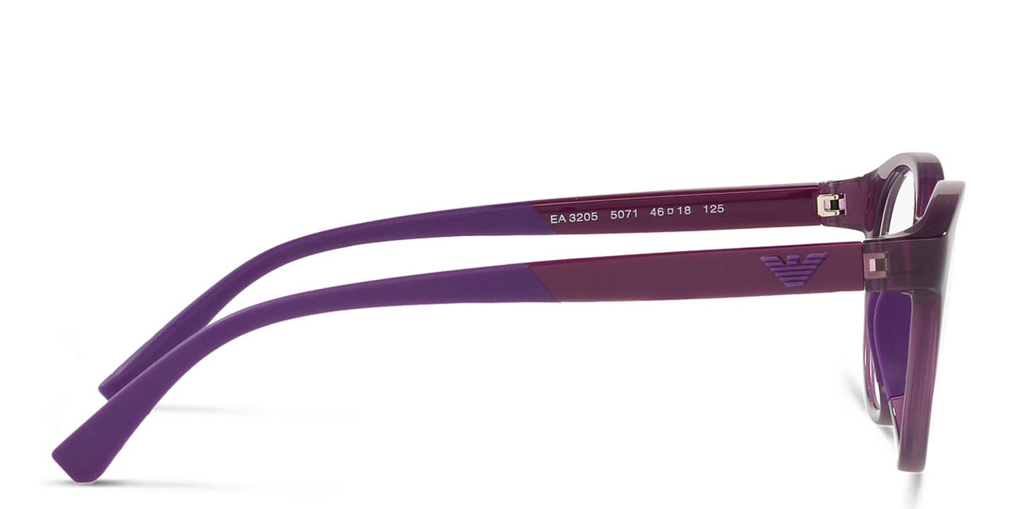 Emporio Armani Junior Kids Round Eyeglasses in Purple – Product Photo 2