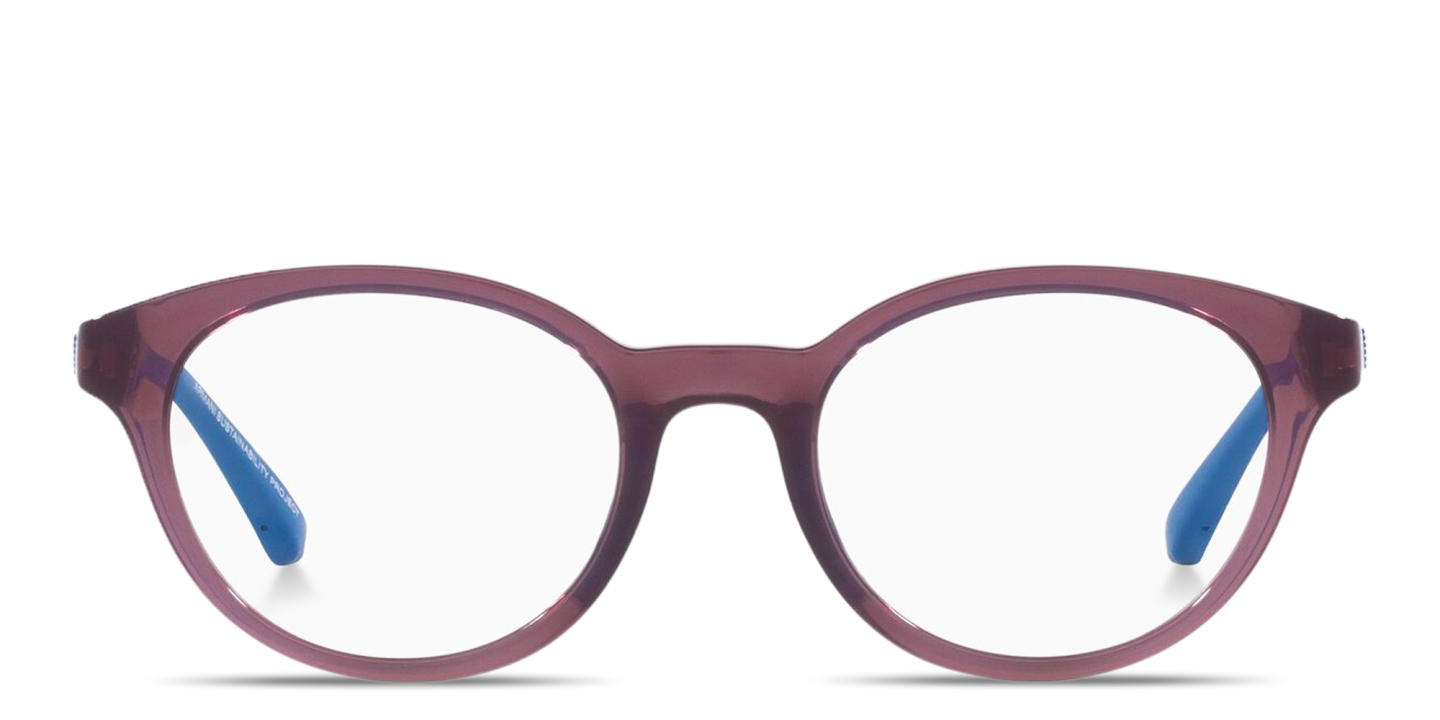 Emporio Armani Junior Kids Round Eyeglasses in Transparent Violet – Product Photo 0