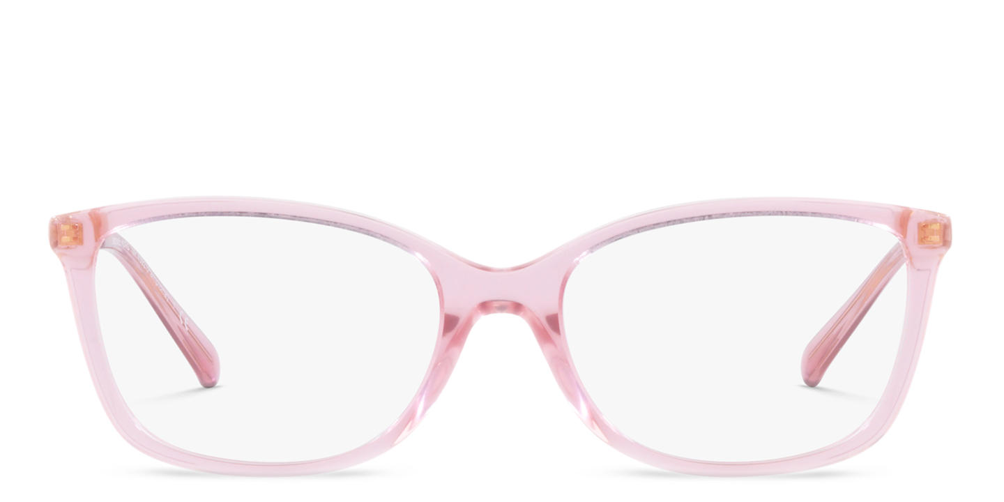 Shop Michael Kors Rectangle Eyeglasses in Rose Gold online.